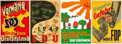 Collage historischer Wahlplakate