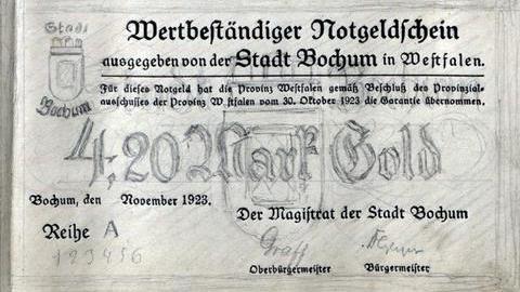 Wertbeständiger Notgeldschein von November 1923