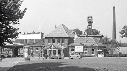 Ehemaliger Bahnhof „Bochum – Präsident“ an der Dorstener Straße im Jahr 1949